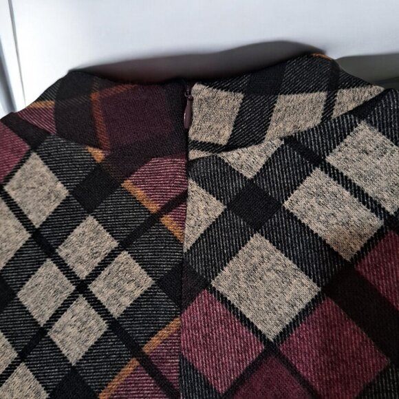 Jessica Howard Size XL 18 Long Sleeve Shift Dress  Purple / Eggplant Plaid - Picture 10 of 15